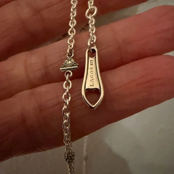 Lagos Spark diamond circle necklace. Sterling Silver - Picture 4 of 5